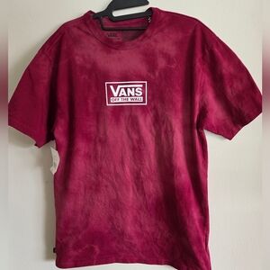 Vans Mens Short Sleeve T-Shirt OTW Spot Tie-Dye Raspberry Radiance Size Medium
